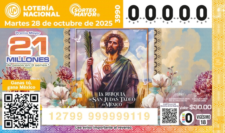 El Sorteo Mayor 3990 está dedicado a San Judas Tadeo en México.