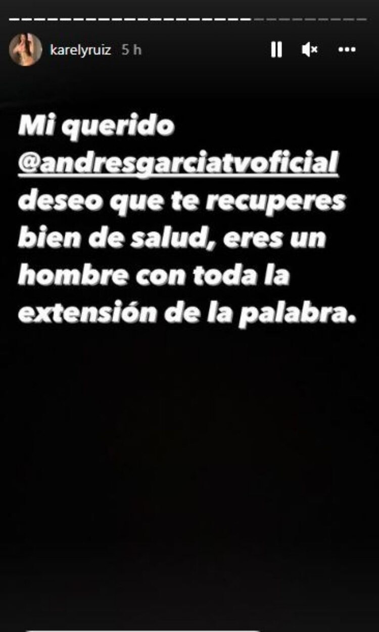 Mensaje de Karely Ruiz a Andrés García