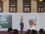 El director del IMSS en la conferencia de Claudia Sheinbaum esta mañana.