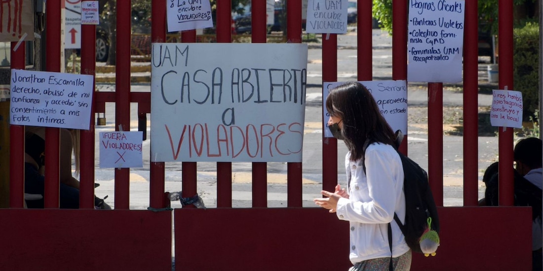 Fotografía de archivo de una protesta de estudiantes de la Universidad Autónoma Metropolitana (UAM) plantel Azcapotzalco.
