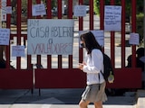 Fotografía de archivo de una protesta de estudiantes de la Universidad Autónoma Metropolitana (UAM) plantel Azcapotzalco.