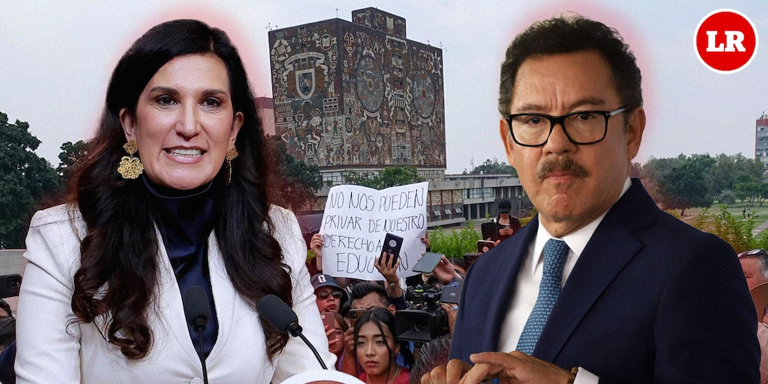 Kenia López Rabadán, presidenta de la Cámara de Diputados, y el coordinador de Morena en el Senado, Ignacio Mier Velazco.