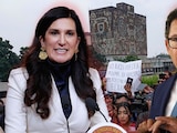 Kenia López Rabadán, presidenta de la Cámara de Diputados, y el coordinador de Morena en el Senado, Ignacio Mier Velazco.