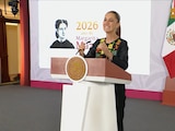 Claudia Sheinbaum este viernes en Palacio Nacional.