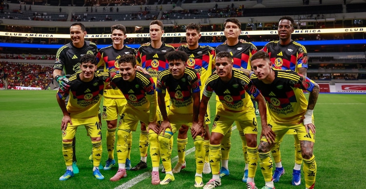 América antes de un partido en la Liga MX