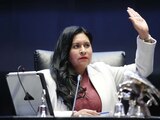 Ana Lilia Rivera Rivera, presidenta de la Mesa Directiva del Senado de la República, ayer en la sesión ordinaria.