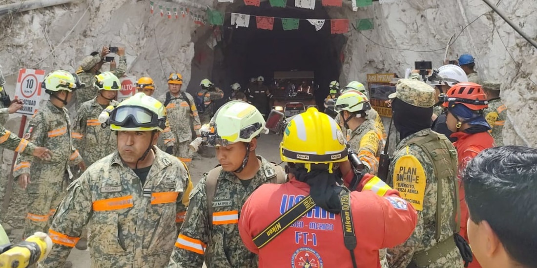 Continúan las labores de búsqueda y rescate em mina Santa Fe, el 8 de abril de 2026.