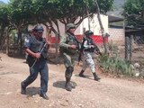 Sedena, GN y policías mantienen operativos en Frontera Comalapa, Chiapas.