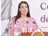 JOSEFINA RODRÍGUEZ, titular de la Sectur, ayer en conferencia de prensa