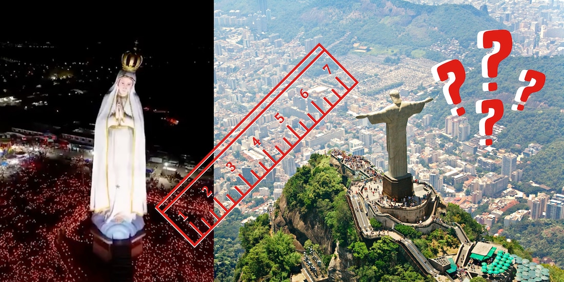 ¿Cuánto mide la estatua de la Virgen María de Brasil?
