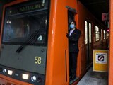 Trabajadores del Metro de la Ciudad de México.