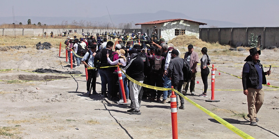 LA FGR Y FGE encabezaron un recorrido el 20 de marzo en el Rancho Izaguirre, en el poblado de la Estanzuela, Jalisco.