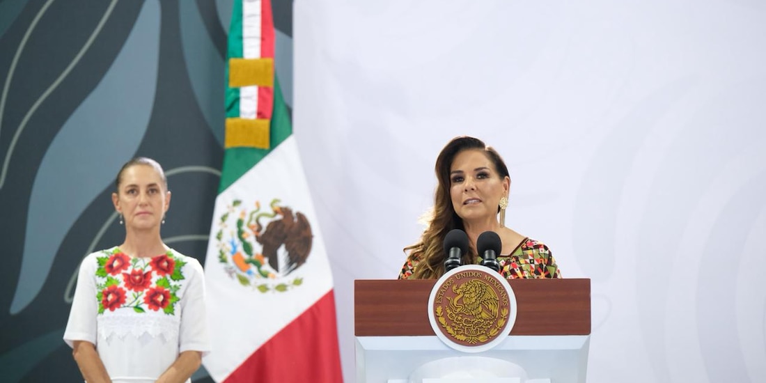 La Presidenta de México y la Gobernadora de Quintana Roo, en imagen de este viernes.