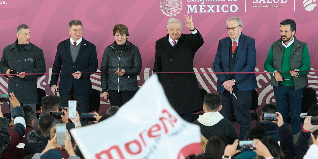 Delfina Gómez, gobernadora del Edomex, y el Presidente López Obrador, encabezaron el arranque del proyecto, ayer.