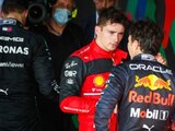Charles Leclerc y Checo Pérez hablan tras un Gran Premio de Fórmula 1.