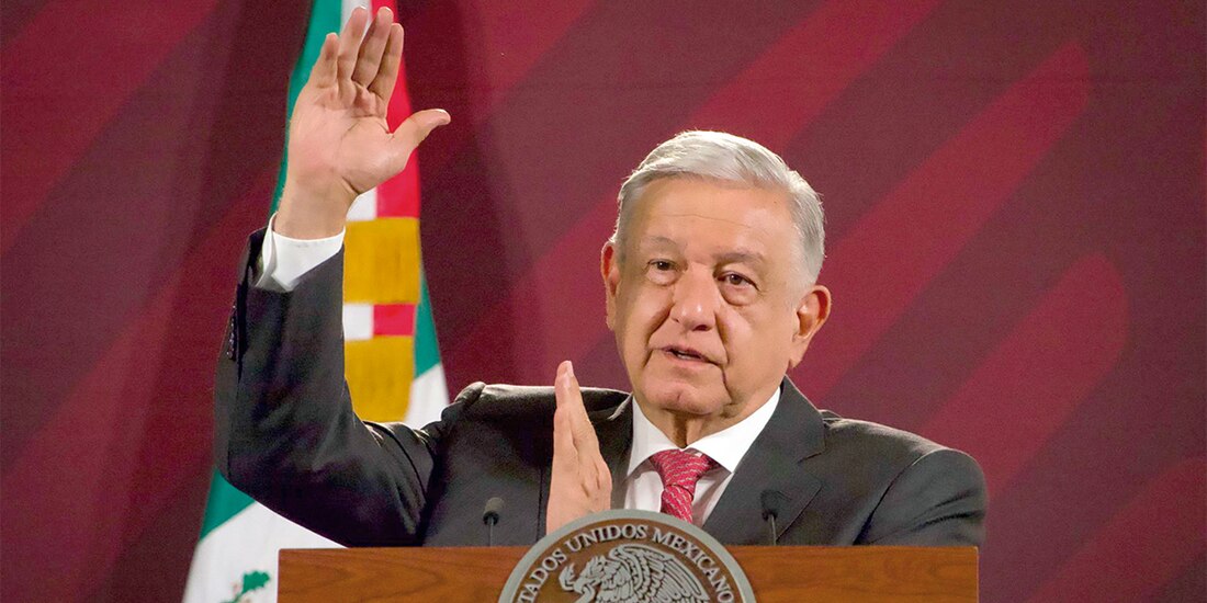El Presidente López Obrador en conferencia de prensa en Palacio Nacional, ayer.
