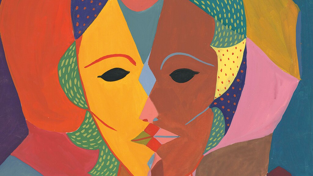 Sylvia Plath, Retrato con triple rostro, tempera sobre papel, ca. 1950-1951.