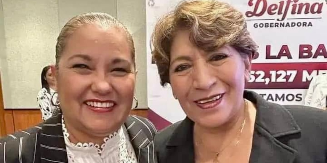 En la imagen, Luz María Hernández y la gobernadora Delfina Gómez.
