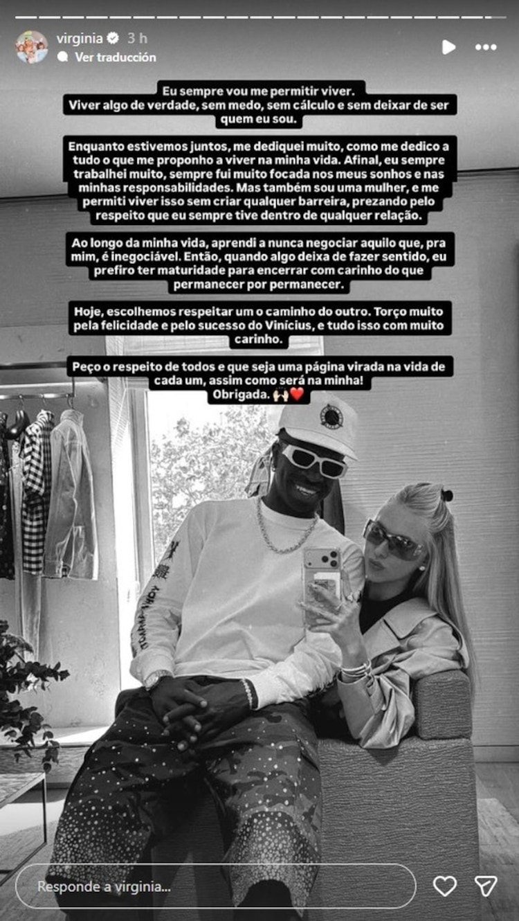 Virginia Fonseca confirma ruptura con Vinicius Jr.