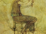 Joven rellenando una ampolla de perfume, siglo I d. C., Museo Nacional Romano.