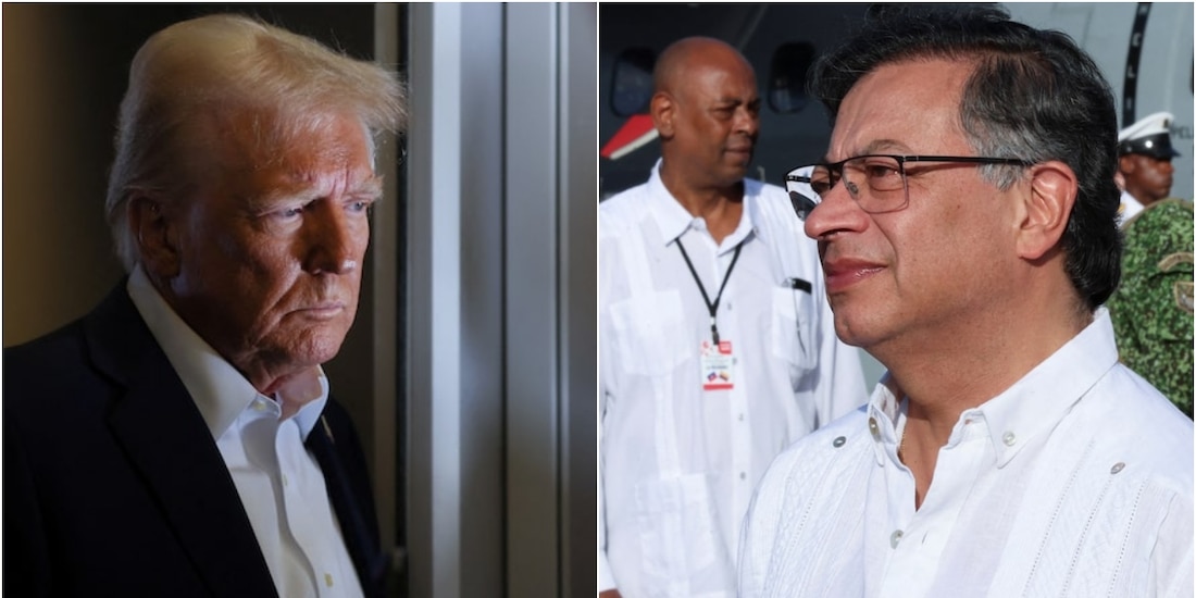 A la izquierda, el presidente de Estados Unidos, Donald Trump, y a la derecha su homólogo colombiano, Gustavo Petro, en una imagen compuesta.