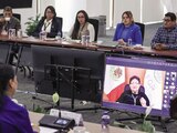 La Fiscal General de la República, Ernestina Godoy, al presidir el encuentro a distancia, el pasado 8 de agosto.