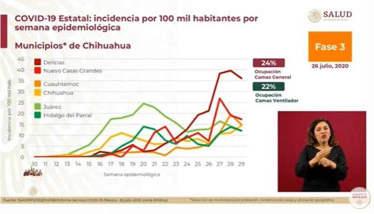En las estimaciones del estado de Chihuahua, hasta la semana 29 presentó un decremento de cuatro por ciento.