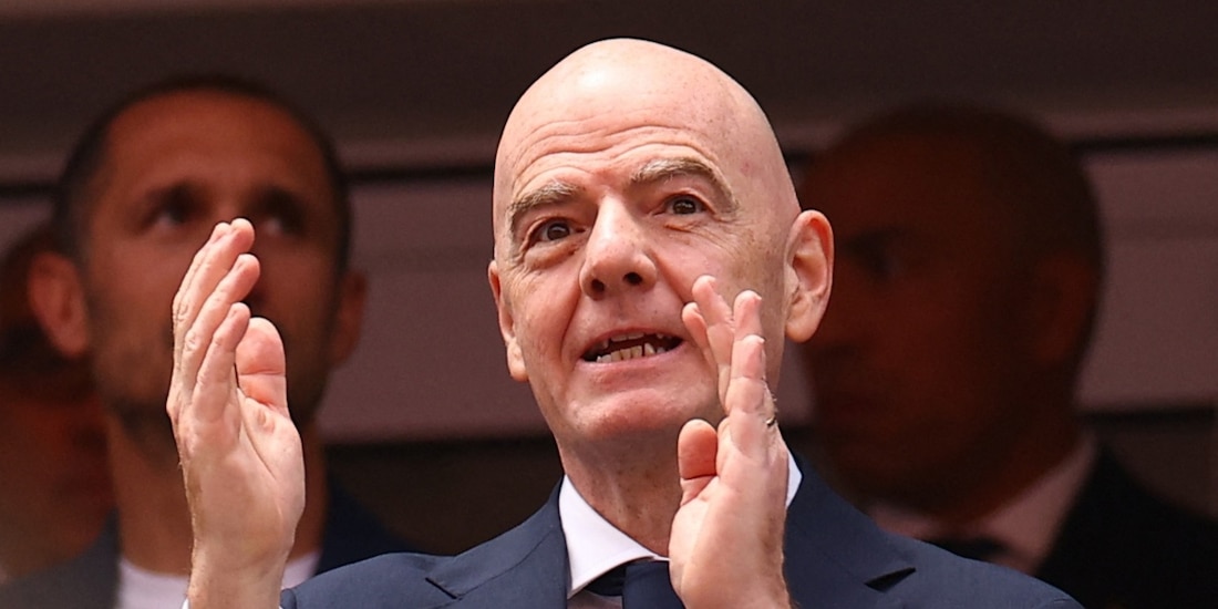 Gianni Infantino durante un partido del Mundial 2026.