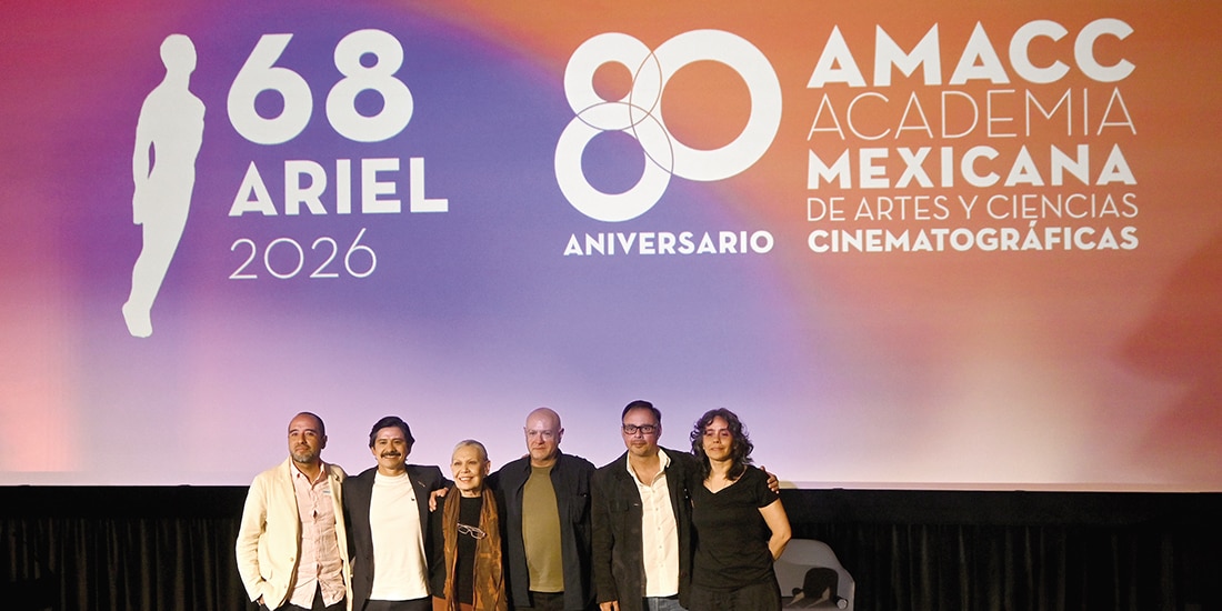 de izq. a der., Carlos Hdez., Baltimore Beltrán, Luisa Huertas, Alejandro Springall, Daniel Hidalgo y Bárbara Enríquez.