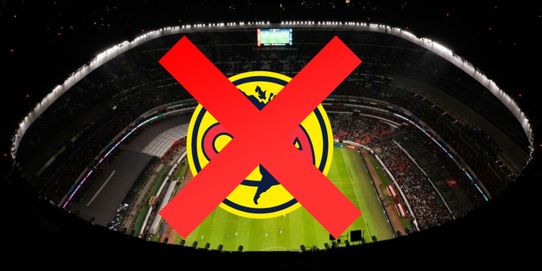 El inmenso escudo del América ya no luce en el remodelado Estadio Azteca.