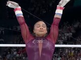 Natalia Escalera llora al terminar su rutina en los Juegos Olímpicos París 2024