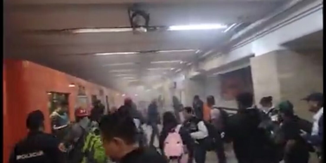Humo en la estación La Raza de la Línea 3 del Metro CDMX.