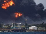 Incendio en el depósito de combustible de Matanzas, Cuba.