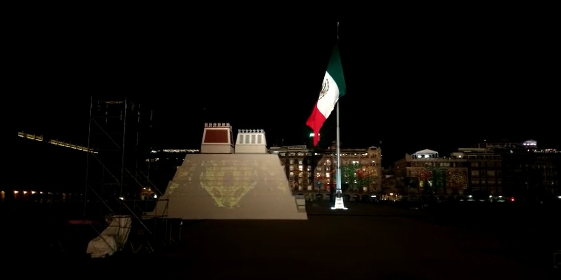 Esta noche se proyectaron dos videomapping en el Zócalo.