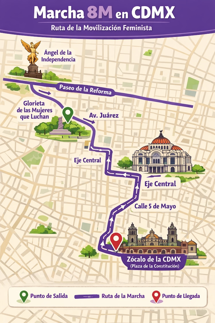 Ruta Marcha 8M CDMX