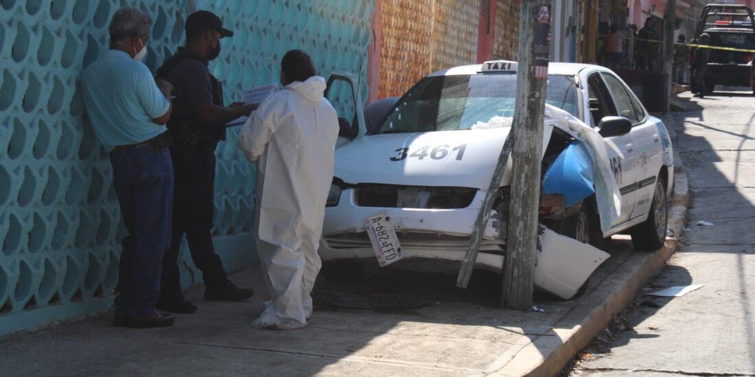 Taxista es asesinado de 15 disparos en Acapulco.