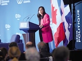 Anita Anand, durante el Consejo de Relaciones Internacionales de Montreal, el pasado 20 de enero.