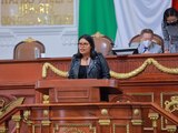 La diputada Alejandra Méndez, durante su intervención en tribuna en la sesión de ayer.