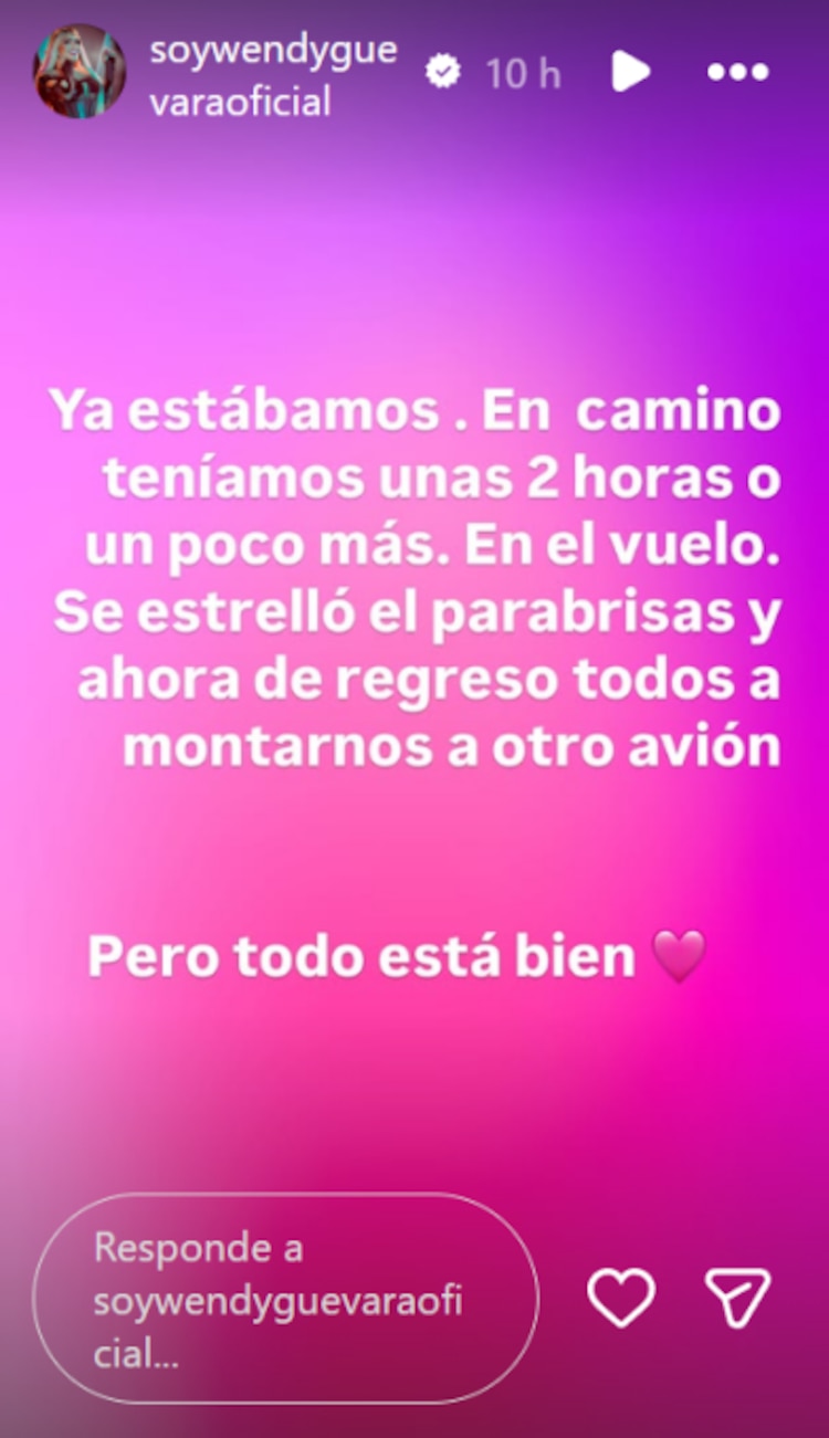 Mensaje de Wendy Guevara sobre el incidente en el avión que viajaba a Corea