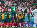 Futbolistas de la Selección Mexicana celebran un gol contra Arabia Saudita en el Mundial de Qatar 2022.