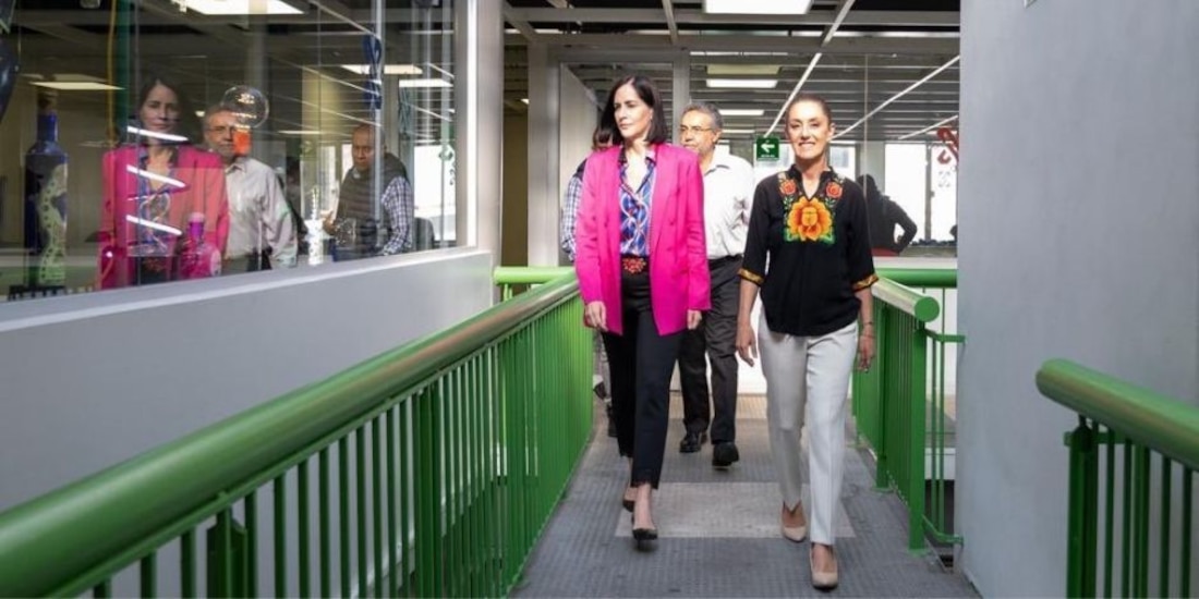 Lía Limón y Claudia Sheinbaum en el Sacmex.