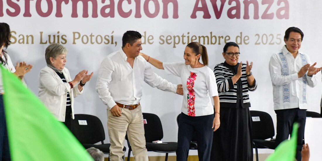 La Presidenta Claudia Sheinbaum y el gobernador Ricardo Gallardo.