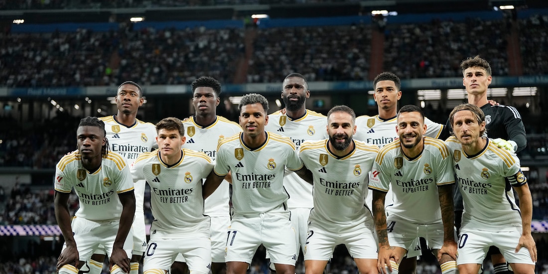 Futbolistas del Real Madrid ante de su partido contra el Getafe, el pasado 2 de septiembre.