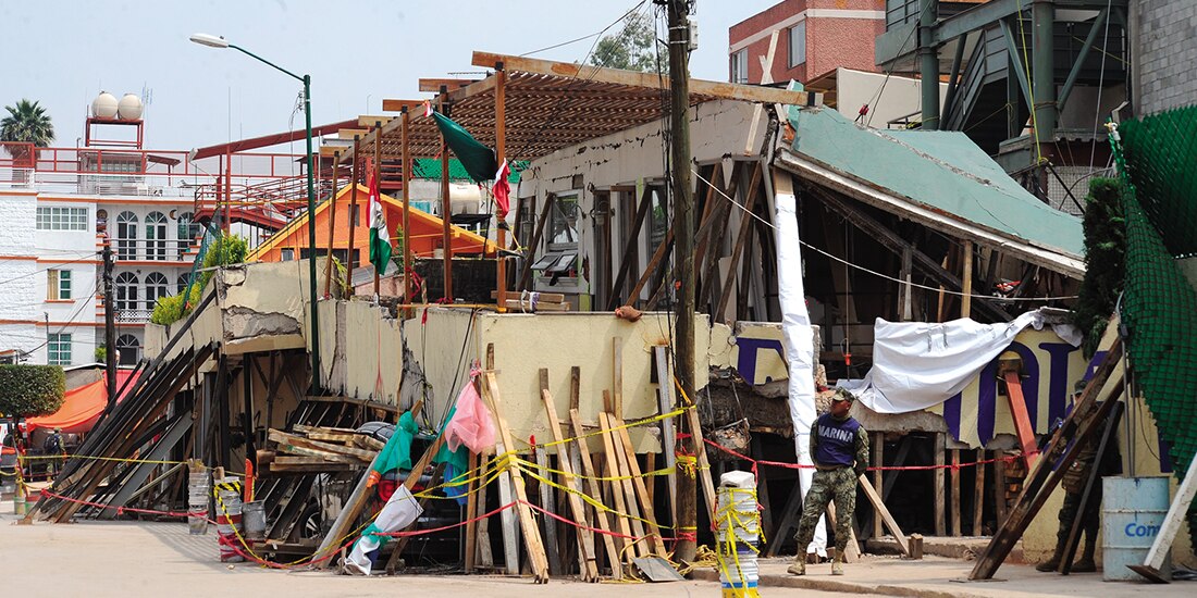 El Colegio Enrique Rébsamen, tras su colapso en 2017.