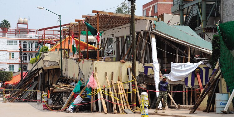 El Colegio Enrique Rébsamen, tras su colapso en 2017.