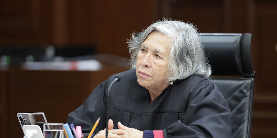 Ministra María Estela Ríos González, en sesión de la SCJN el 7 de julio de 2026.