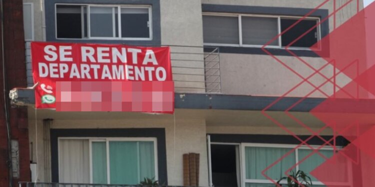 El anuncio de un departamento en renta