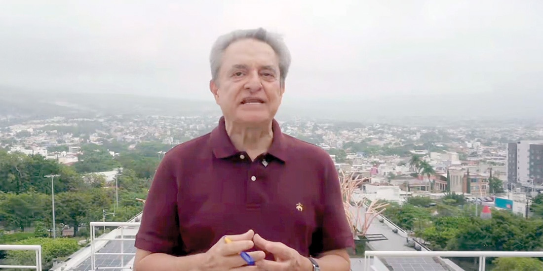 El aspirante a diputado federal, ayer, en video difundido en sus redes sociales.