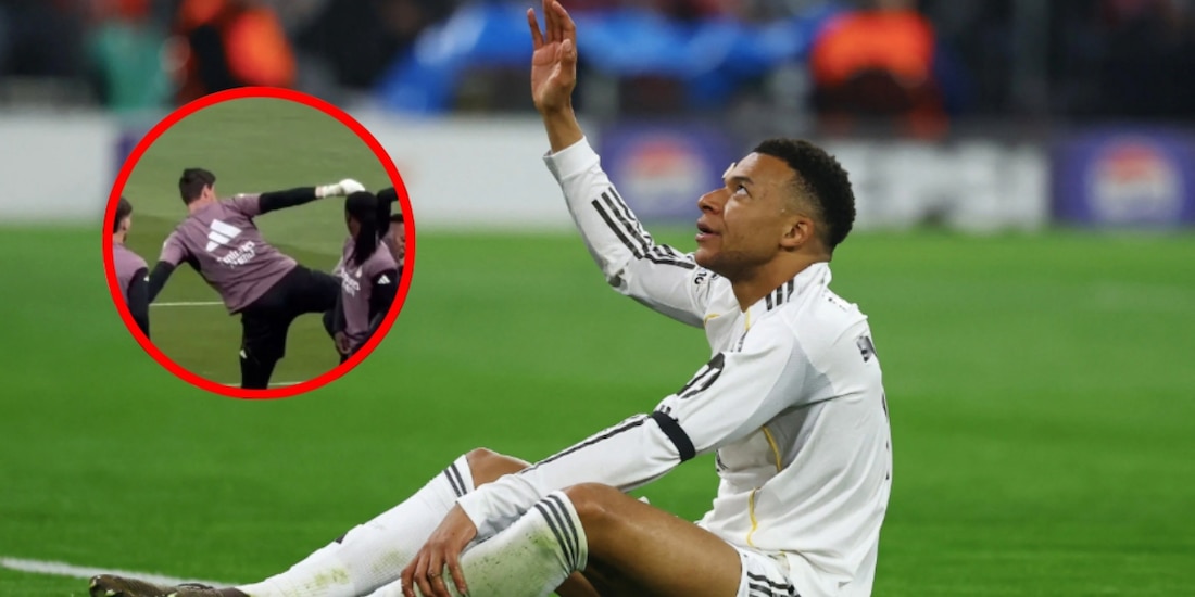 Thibaut Courtois amenazó a Kylian Mbappé con una patada en un entrenamiento del Real Madrid.