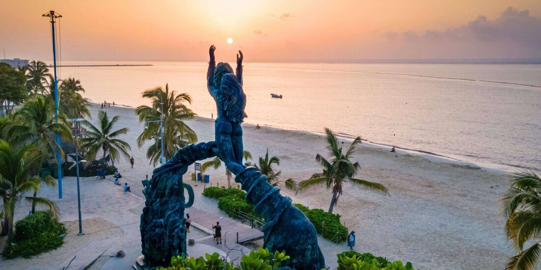Vista panorámica de Playa del Carmen, en la Riviera Maya.